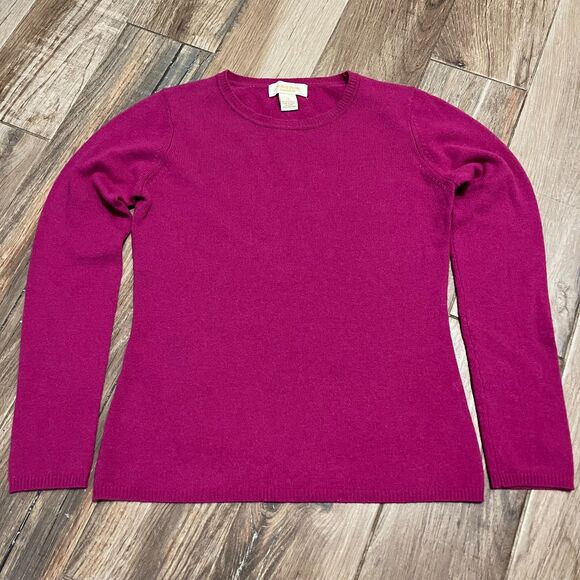 Peck & Peck 100% Cashmere Fuschia Womens Sweater Pullover Medium EUC - Picture 1 of 6